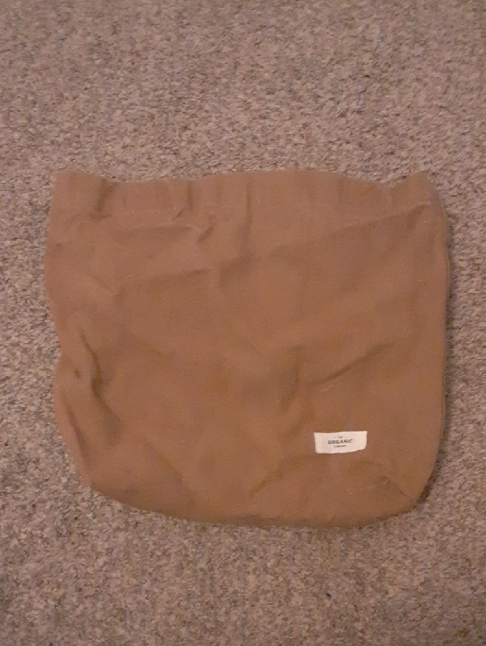 The Organic Company Brown Canvas Tote with White Logo Tag